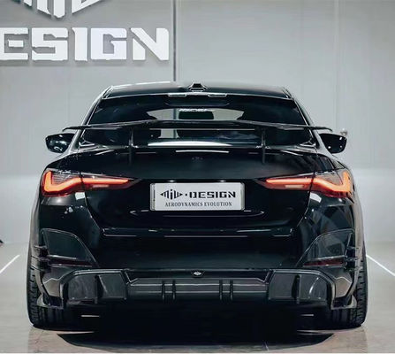 BMW I4 カーボンファイバーボディキット I4 カーボンファイバー フロント リップディフューザー スポイラー サイドスカート フード I4 ボディキット