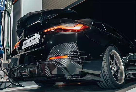 BMW I4 カーボンファイバーボディキット I4 カーボンファイバー フロント リップディフューザー スポイラー サイドスカート フード I4 ボディキット