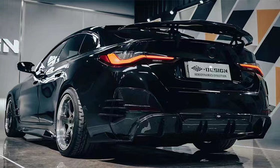 BMW I4 カーボンファイバーボディキット I4 カーボンファイバー フロント リップディフューザー スポイラー サイドスカート フード I4 ボディキット