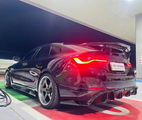 BMW I4 カーボンファイバーボディキット I4 カーボンファイバー フロント リップディフューザー スポイラー サイドスカート フード I4 ボディキット