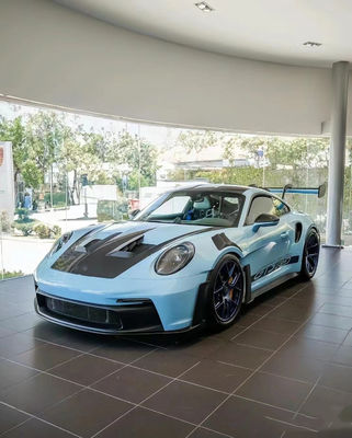 ブルーポルシェ ボディキット 992 GT3RS スタイル ドライ カーボンファイバー フード