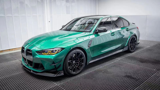 BMW G80 G82 M3 M4 カーボンファイバーボディキット G80 G82 M3 M4 アップグレードされたAEスタイル フロントリップディフューザー スポイラーサイドスカート ボディキット