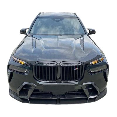 BMW X7 カーボンファイバーボディキット X7 LD スタイルのアップグレードされたカーボンファイバーフロントリップディフューザースポイラーフードボディキット