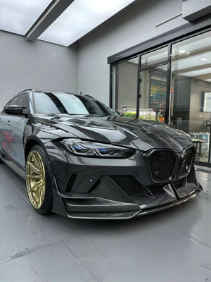 4 クーペ BMW M3 ボディキット ブルー フロント GEEXスタイル フロント バンパーフェンダー