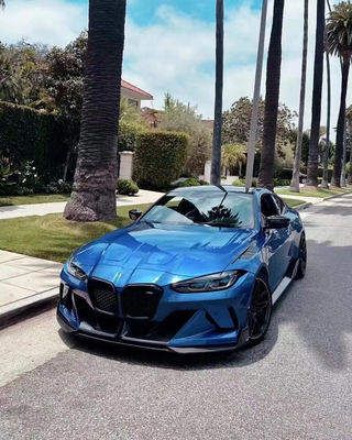 4 クーペ BMW M3 ボディキット ブルー フロント GEEXスタイル フロント バンパーフェンダー
