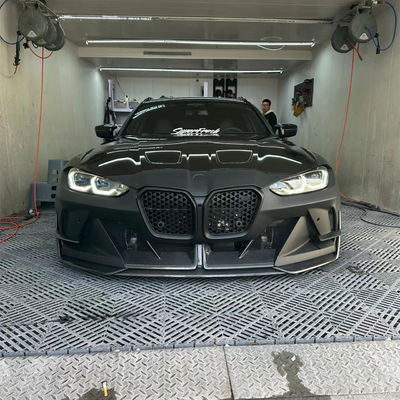 4 クーペ BMW M3 ボディキット ブルー フロント GEEXスタイル フロント バンパーフェンダー