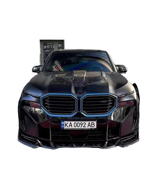 XM BMW ワイドボディキット カーボンファイバー フロントリップスポイラー 黒 BMW サイドスカート 輪弧