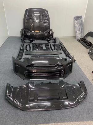 日産 GTR R35 カーボンファイバー ボディキット GTR トップスタイルアップグレード カーボンファイバー フロントとリア バンパー サイドスカート スポイラー