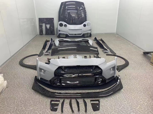 ニッサン GTR ボディキット GTR R35 バリス式カーボンファイバー フロントとリア バンパースポイラー ボディキットをアップグレード