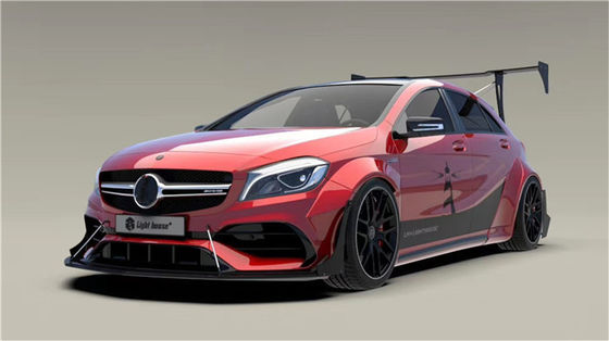 メルセデス AMG A45 カーボンファイバーボディキット A45 アップグレード トップスタイル フロントショベルディフューザースポイラー ワイドボディキット