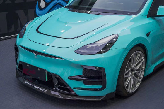 テスラのオートパーツ MODEL Y ボディキット MODEL Y アップグレードされたSDスタイル フロントとリア バンパースポイラー カーボンファイバー ボディキット