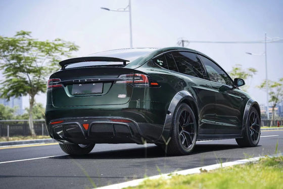 CMST テスラ モデル X ボディキット ダークグリーン テスラ ワイドボディキット 2023 フロント リップ ディフューザー
