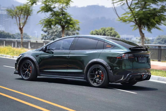 CMST テスラ モデル X ボディキット ダークグリーン テスラ ワイドボディキット 2023 フロント リップ ディフューザー