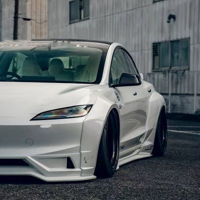 2020- テスラ ボディキット 樹脂繊維 LBスタイル テスラ モデル 3 スポイラー フロント リップ ディフューザー
