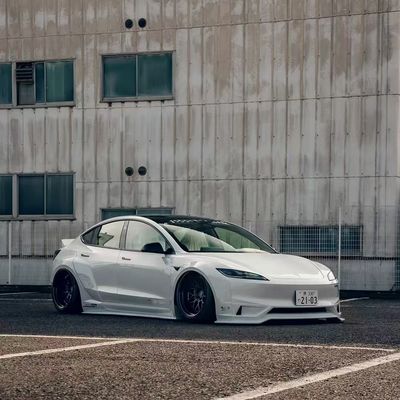 2020- テスラ ボディキット 樹脂繊維 LBスタイル テスラ モデル 3 スポイラー フロント リップ ディフューザー