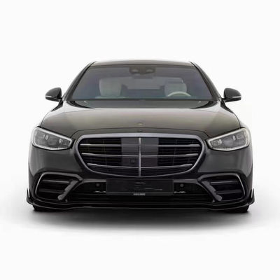 メルセデス Sクラス W223 S400 S450 カーボンファイバーボディキット W223 メイバッハ バススタイルのアップグレード フロントショベルディフューザースポイラー