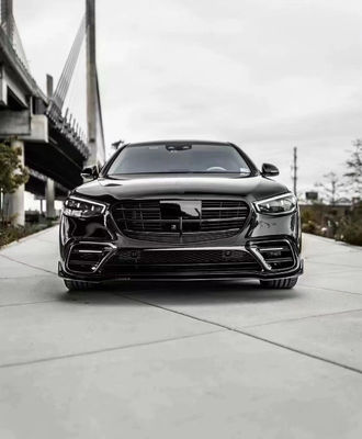メルセデス Sクラス W223 S400 S450 カーボンファイバーボディキット W223 メイバッハ バススタイルのアップグレード フロントショベルディフューザースポイラー