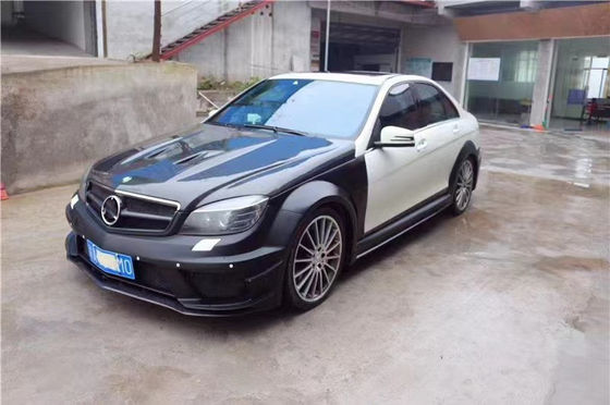 メルセデス W204 C63 ボディキット W204 ブラックシリーズアップグレード スタイル フロントとリア バンパー フード ワイドボディキット