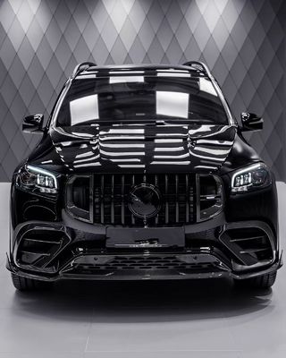 メルセデス X167 GLS450 カーボンファイバー ボディキット GLS アップグレード BSスタイル フロント リップ ディフューザー スポイラー ワイドボディキット